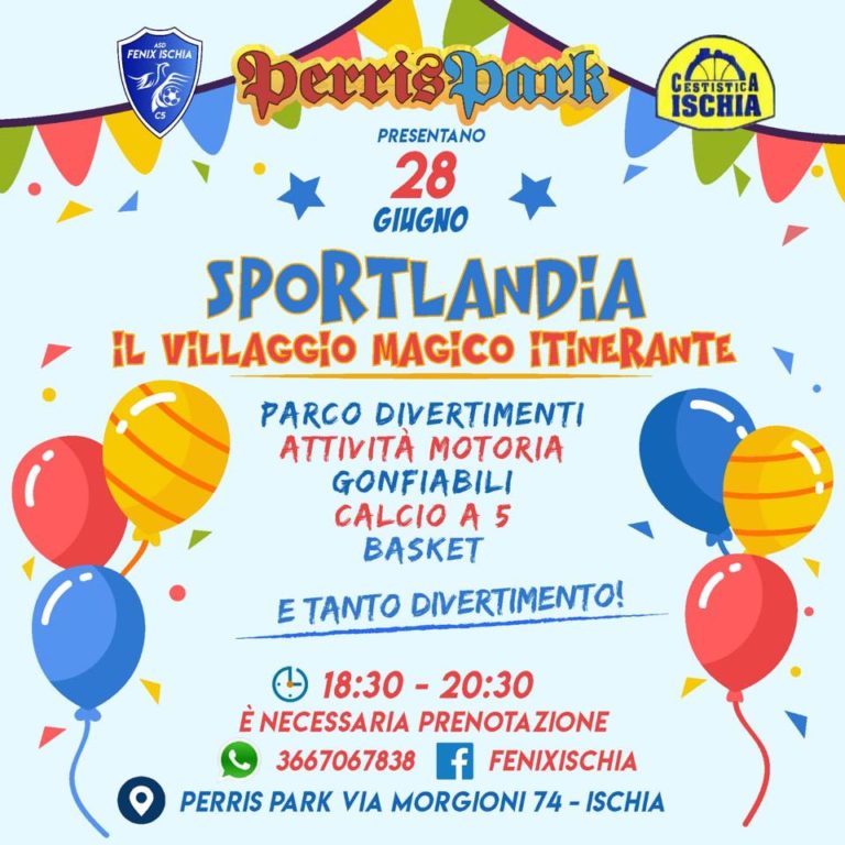 FENIX ISCHIA, IL 28 GIUGNO  EVENTO PER BAMBINI AL PERRIS PARK IN COLLABORAZIONE CON LA CESTISTICA