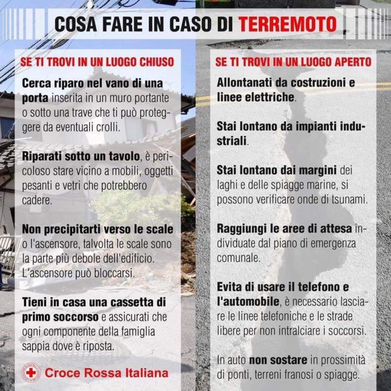 Cosa fare in caso di terremoto