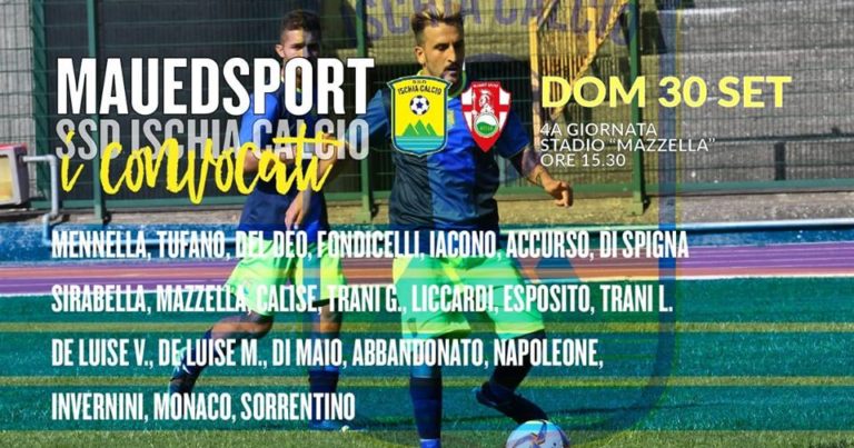 CALCIO. ISCHIA – MAUED: I CONVOCATI DI MISTER BILARDI