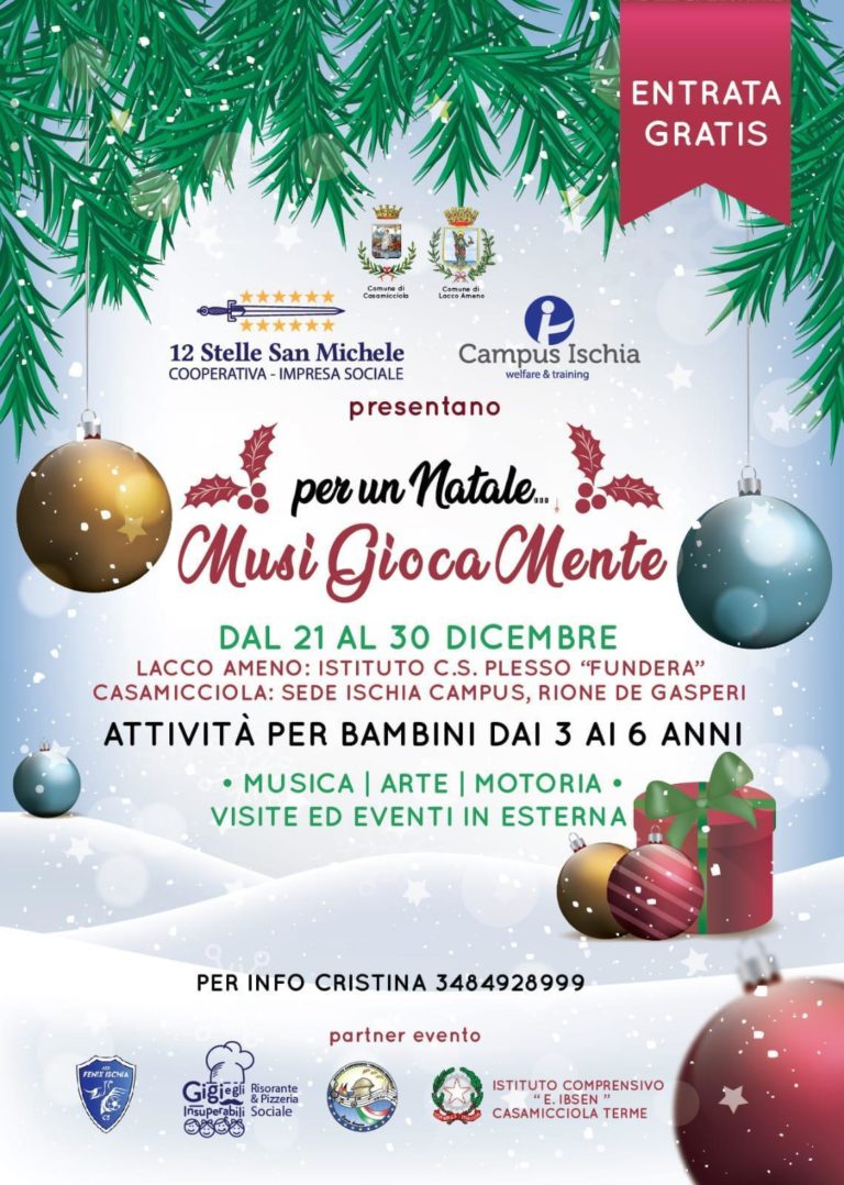 “MUSIGIOCAMENTE”: A NATALE GRATUITAMENTE SPORT, MUSICA E ARTE PER I BAMBINI