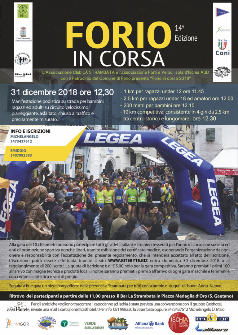 DOMANI LA 14ESIMA EDIZIONE DI FORIO IN CORSA