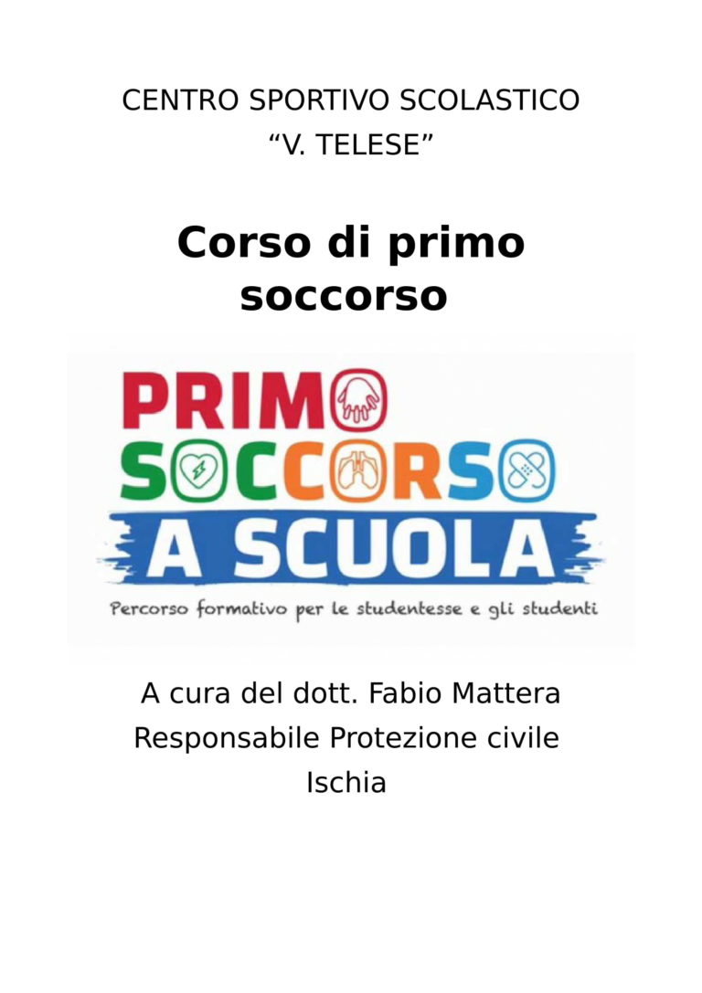 SCUOLA – AL TELESE UN CORSO DI PRIMO SOCCORSO PER GLI STUDENTI