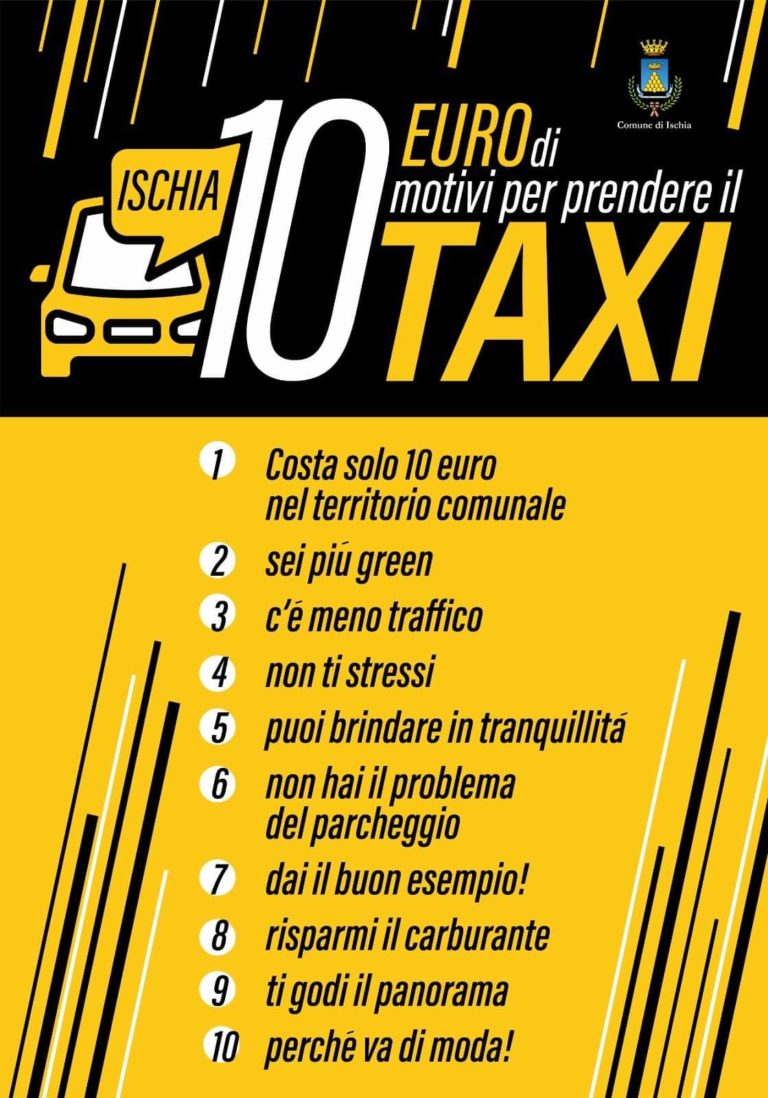 FERRANDINO ANNUNCIA LA NUOVA INIZIATIVA: “AD ISCHIA PRENDI IL TAXI A 10 EURO”