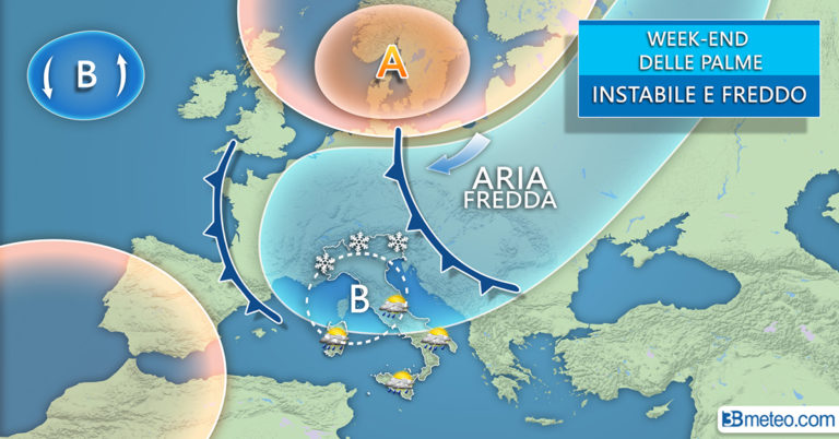 METEO – WEEKEND DELLE PALME ALL’INSEGNA DEL MALTEMPO