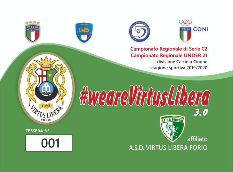 #WEAREVIRTUSLIBERA 3.0. ARRIVANO LE TESSERE DEL CLUB FORIANO