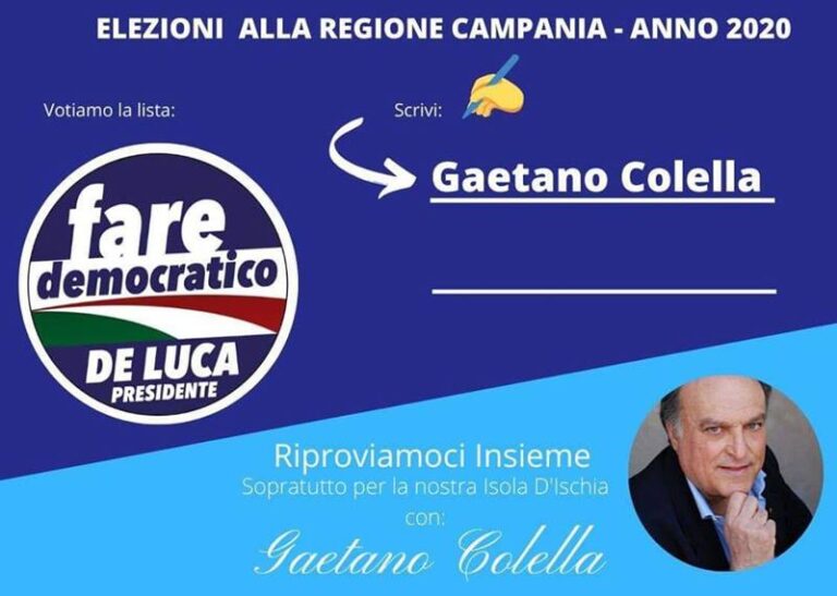 REGIONALI – GAETANO COLELLA RITIRA LA CANDIDATURA