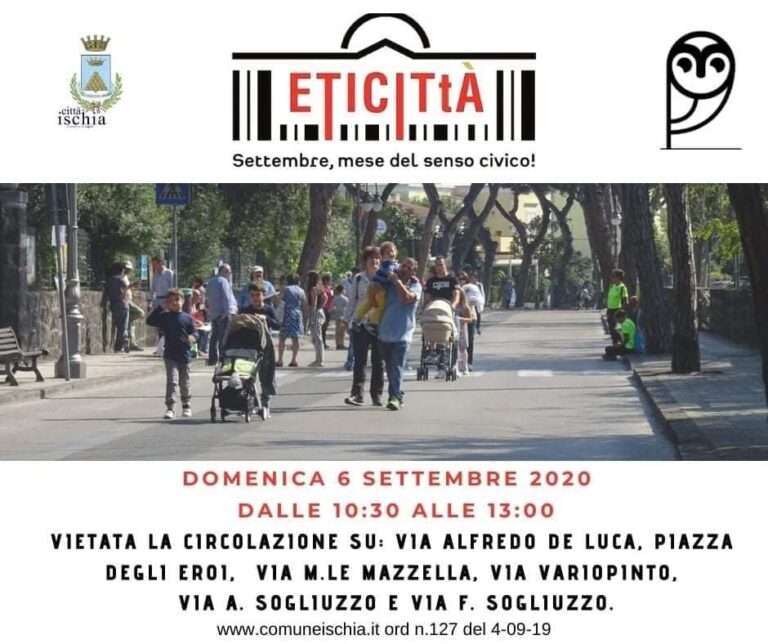 MESE DEL SENSO CIVICO: A ISCHIA STOP AI MOTORI DOMENICA 6 SETTEMBRE