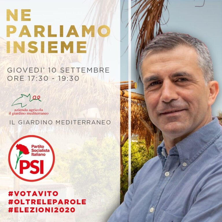 OGGI POMERIGGIO ALLE ORE 17.30 PRESSO IL  “GIARDINO MEDITERRANEO”, VITO IACONO PRESENTA LE SUE PROPOSTE