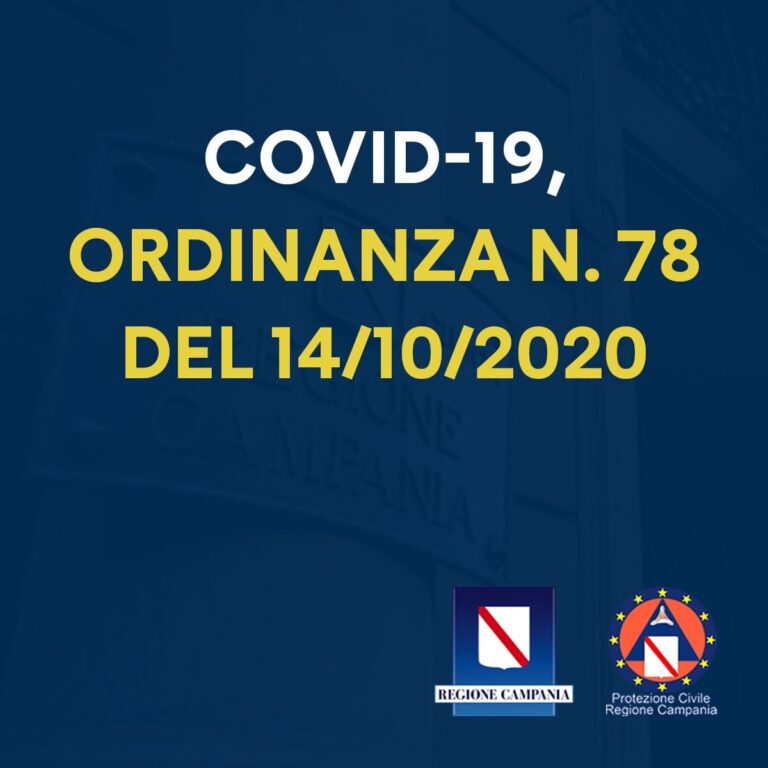 COVID-19, NUOVA ORDINANZA DI DE LUCA SULLA GESTIONE DELL’EMERGENZA EPIDEMIOLOGICA