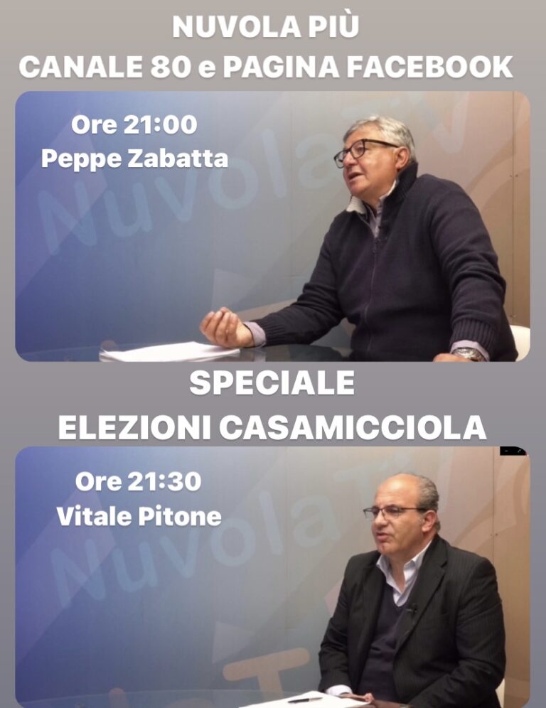 SPECIALE ELEZIONI CASAMICCIOLA: OSPITI A NUVOLA PIÙ PEPPE ZABATTA E VITALE PITONE