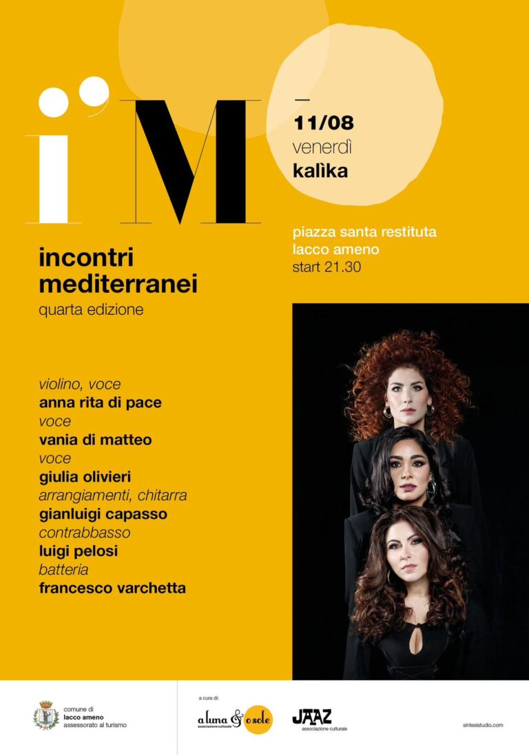 LA RASSEGNA MUSICALE INCONTRI MEDITERRANEI PRESENTA IL TRIO KALIKA IN CONCERTO