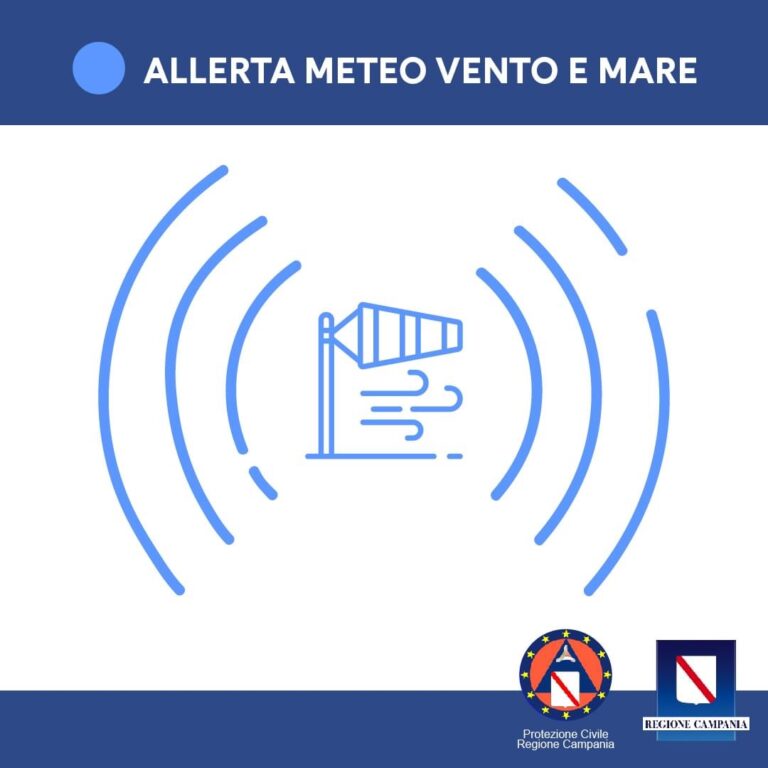 Allerta meteo per vento forte e mare agitato dalle 20 di stasera alle 20 di domani.