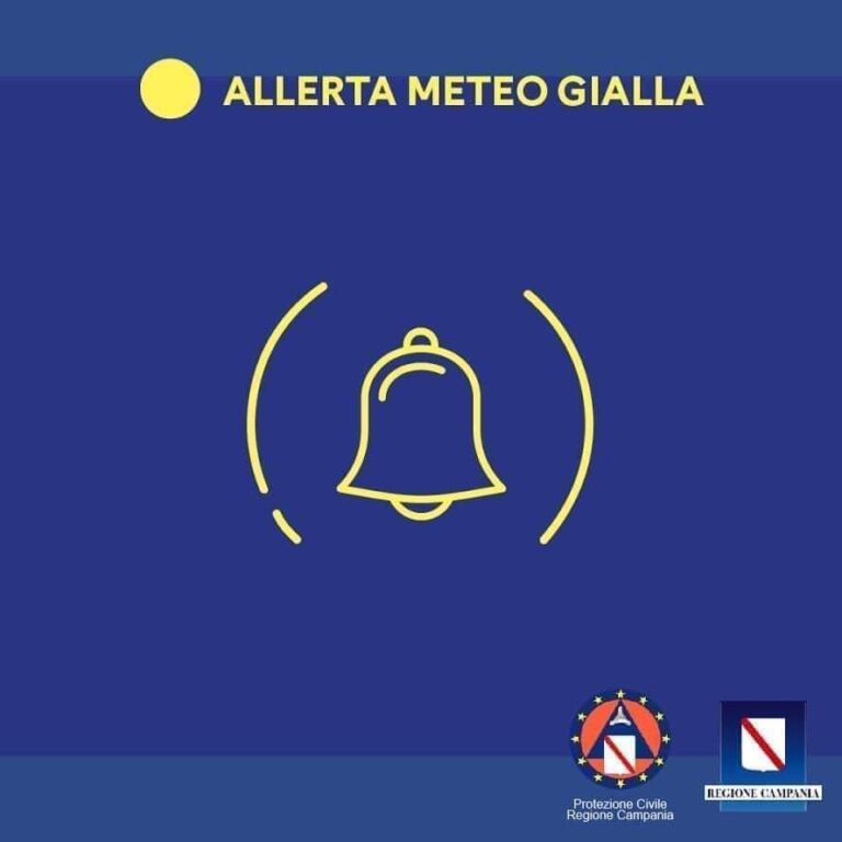 ALLERTA METEO GIALLA PER PIOGGE E TEMPORALI DALLE 15 DI OGGI