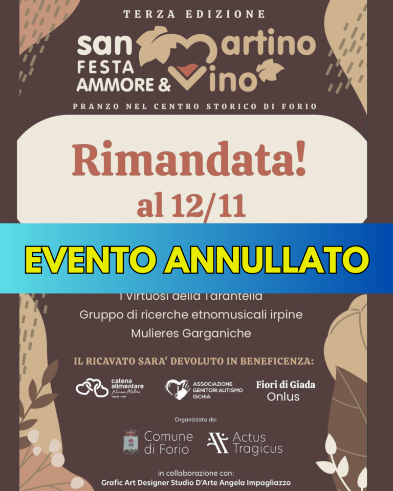 FORIO: FESTA SAN MARTINO ANNULLATA