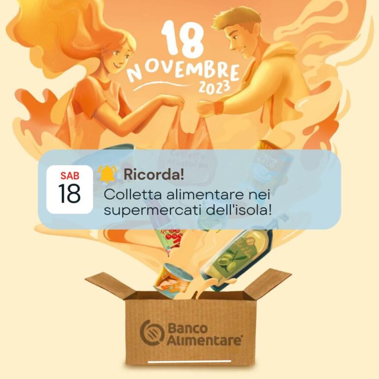 CATENA ALIMENTARE: SABATO 18 NOVEMBRE LA COLLETTA NEI SUPERMERCATI DELL’ISOLA