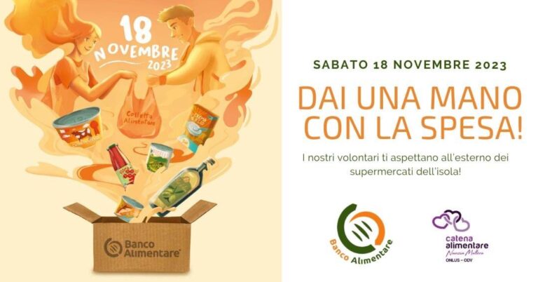 GIORNATA NAZIONALE DELLA COLLETTA ALIMENTARE:  SABATO LA RACCOLTA PER L’ASS NUNZIA MATTERA 