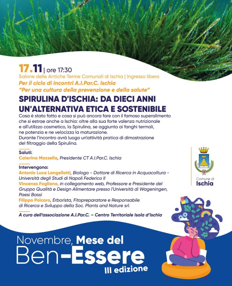 SPIRULINA D’ISCHIA: DA DIECI ANNI UN’ALTERNATIVA ETICA E SOSTENIBILE. VENERDI IL DIBATTITO 