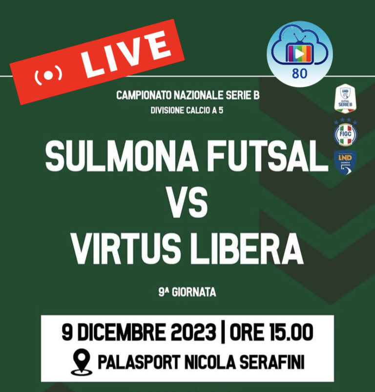 CALCIO A 5: DOMANI IN DIRETTA SUL CANALE 80 SULMONA vs VIRTUS LIBERA 