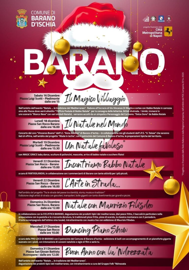 NATALE A BARANO: AL VIA SABATO IL PROGRAMMA DEGLI EVENTI 