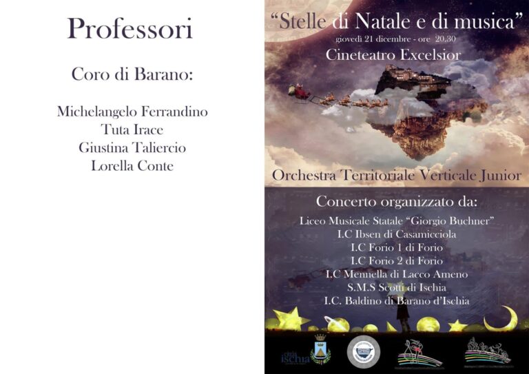 STELLE DI NATALE E DI MUSICA: GIOVEDÌ IL CONCERTO DELLE MUSICALI DI ISCHIA